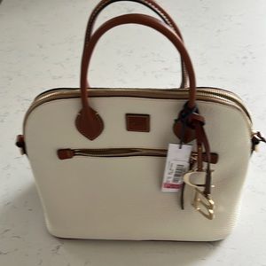 Dooney and bourke soft white satchel 12 1/2 wide by 10 tall nwt